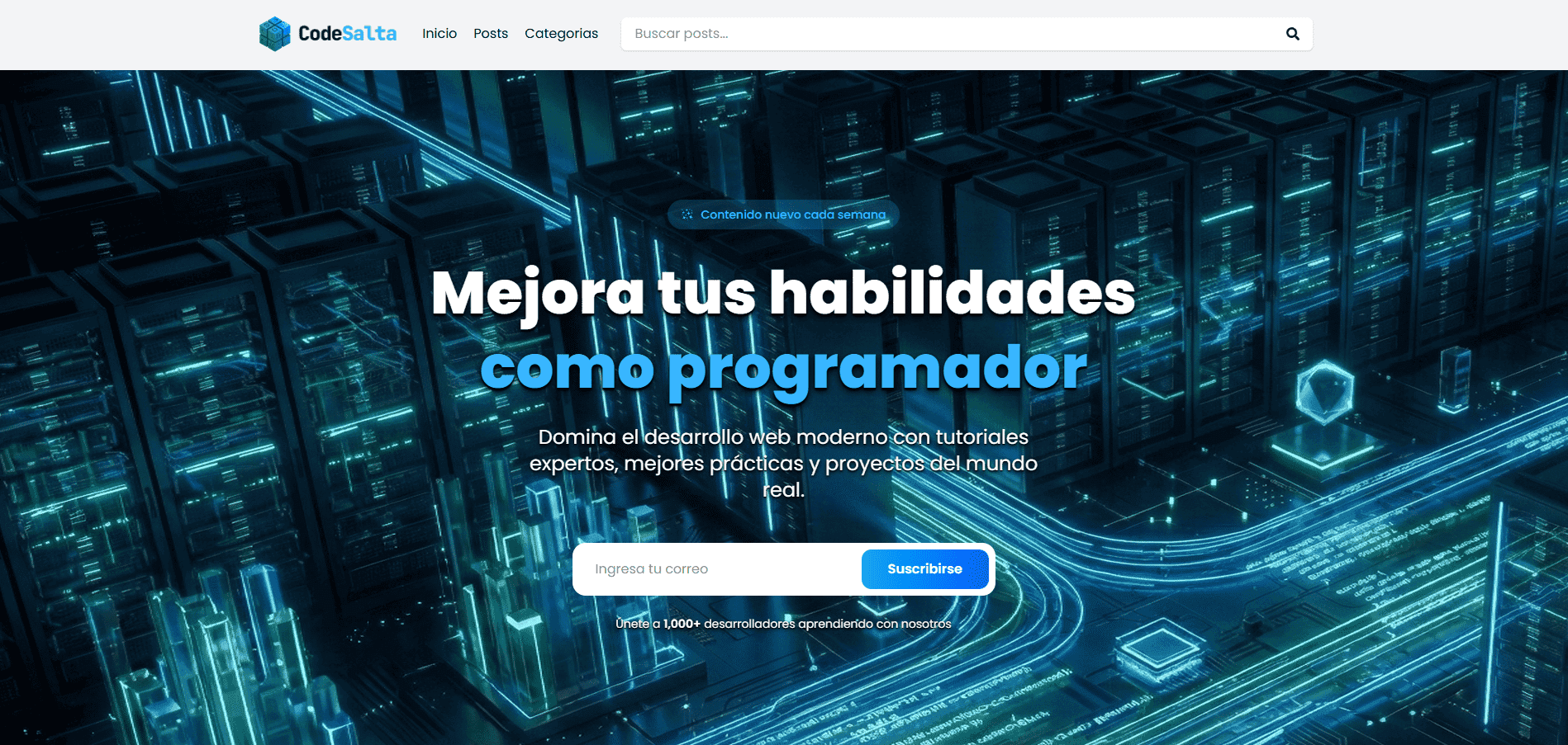 Página principal del blog tecnológico CodeSalta.